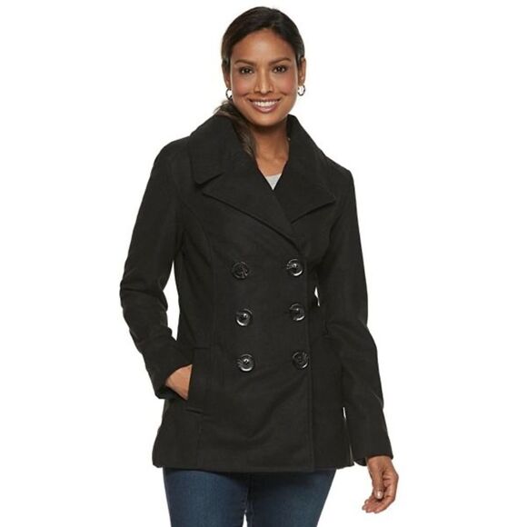 Larry Levine Exclusively For Nordstrom Double Breasted Lambswool Cashmere Coat 8 - Picture 1 of 13